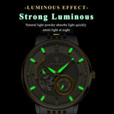 POEDAGAR Automatic Mechanical Luxury skeleton wrist watch stainless steel strap Analog Watch For Men