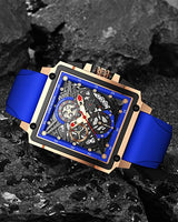 OVERFLY LIGE Mens Watch Analog Chronograph Square Dial wrist Watch for Men