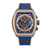 T5 Mens Watch Analog Chronograph Luxury Watch With Black Dial & Brown Silicone Strap Wrist Watch For Men