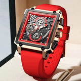 OVERFLY LIGE Mens Watch Analog Chronograph Square Dial wrist Watch for Men