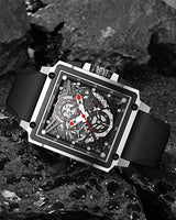OVERFLY LIGE Mens Watch Analog Chronograph Square Dial wrist Watch for Men