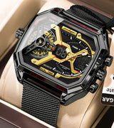 POEDAGAR Mens Dual Time Chronograph Luxury Watch Wrist Watch For Men Analog-Digital Watch