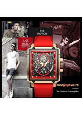 OVERFLY LIGE Mens Watch Analog Chronograph Square Dial wrist Watch for Men