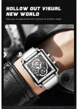 OVERFLY LIGE Mens Watch Analog Chronograph Square Dial wrist Watch for Men