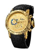 OVERFLY BIDEN Analog Chronograph Dragon Dial Luxury Men's Watch (NOW IN INDIA)(BD-129-Black-Gold)