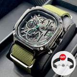 MEGIR Men's Watch Analog Chronograph Luxury with Gree Neto Strap wrist Watch For Men