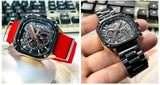 MEGIR Men's Watch Analog Chronograph Luxury with Red Neto Strap wrist Watch For Men