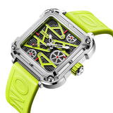 OVERFLY NOW IN INDIA - Square Dial Men's Automatic Mechanical Watch (Green)