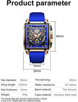 OVERFLY LIGE Mens Watch Analog Chronograph Square Dial wrist Watch for Men