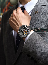 POEDAGAR Mens Dual Time Chronograph Luxury Watch Wrist Watch For Men Analog-Digital Watch