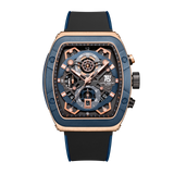 T5 Mens Watch Analog Chronograph Luxury Watch With Blue Dial & Blue Silicone Strap Wrist Watch For Men