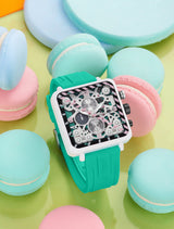 T5 Mens Watch Analog Chronograph Luxury Watch With Green Silicone Strap Wrist Watch For Men