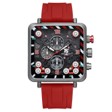 T5 Mens Watch Analog Chronograph Luxury Red Silicone Strap Wrist Watch For Men