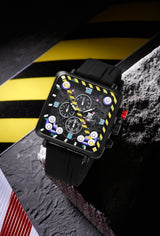 T5 Mens Watch Analog Chronograph Luxury Watch With Black Silicone Strap Wrist Watch For Men