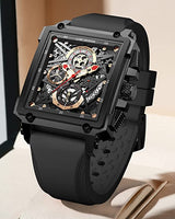 OVERFLY LIGE Mens Watch Analog Chronograph Square Dial wrist Watch for Men
