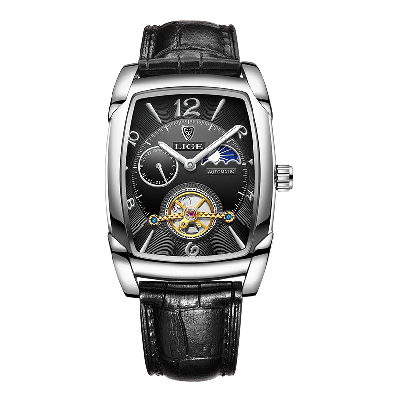 OVERFLY LIGE Automatic Mechanical Unique Dial Luxury Men's Watch (NOW IN INDIA)8949-Black-RG