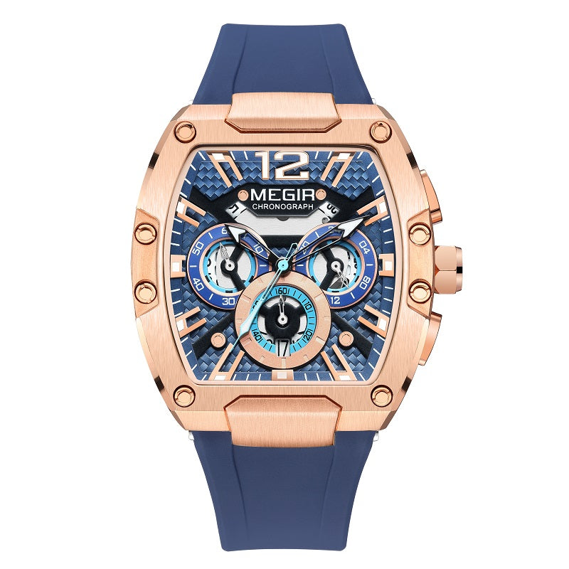 MEGIR Analog Chronograph with Date Display Military Analog Men's Watch(8112-Blue)