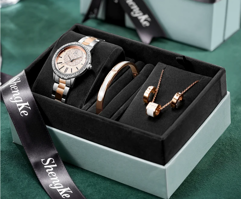 OVERFLY SHENGKE Analog Watch with Jewellery Combo Set For Ladies(K0075-A)