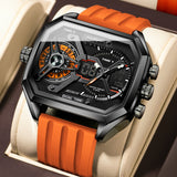 POEDAGAR Mens Dual Time Chronograph Luxury Watch Wrist Watch For Men Analog-Digital Watch
