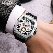 MEGIR Analog Chronograph with Date Display Military Analog Men's Watch(8112-Silver)