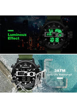 OVERFLY Analog Digital Chronograph Dual Time watch For-Men (NOW IN INDIA) MEGALITH 8051 Black-Green