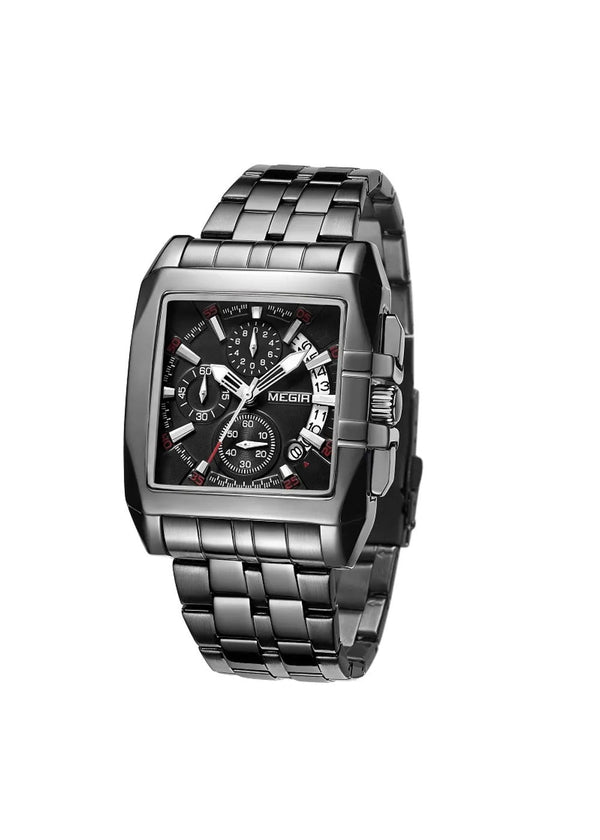 OVERFLY Megir Black Luxury Chronograph Watch For-Men(2018)