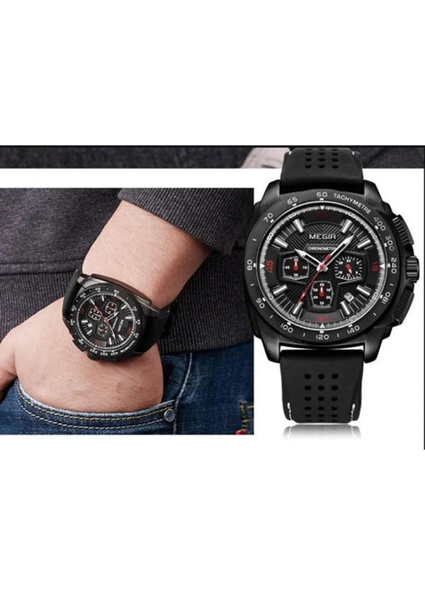 OVERFLY MEGIR Sports Chronograph Watch For-Men(NOW IN INDIA)-2056-Black