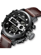 OVERFLY Analog Digital Chronograph Dual Time watch For-Men (NOW IN INDIA) MEGALITH 8051 Black-Brown