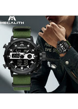 OVERFLY Analog Digital Chronograph Dual Time watch For-Men (NOW IN INDIA) MEGALITH 8051 Black-Green