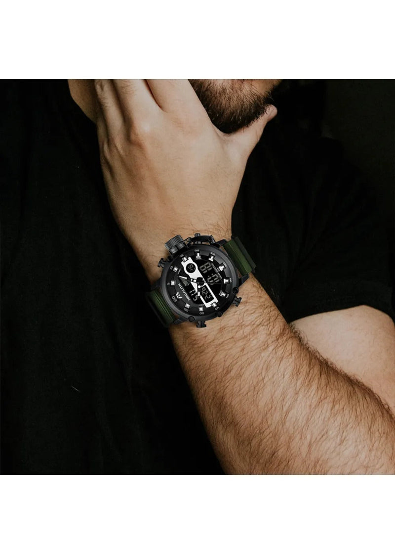 OVERFLY Analog Digital Chronograph Dual Time watch For-Men (NOW IN INDIA) MEGALITH 8051 Black-Green