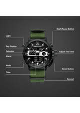 OVERFLY Analog Digital Chronograph Dual Time watch For-Men (NOW IN INDIA) MEGALITH 8051 Black-Green