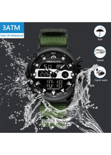 OVERFLY Analog Digital Chronograph Dual Time watch For-Men (NOW IN INDIA) MEGALITH 8051 Black-Green