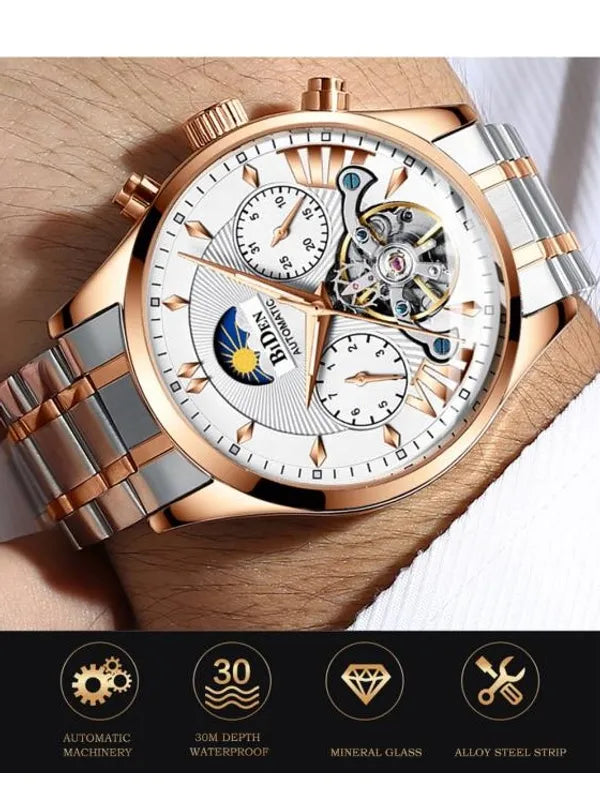 OVERFLY BIDEN Automatic Luxury Multifunction Men's Watch (NOW IN INDIA)-Silver