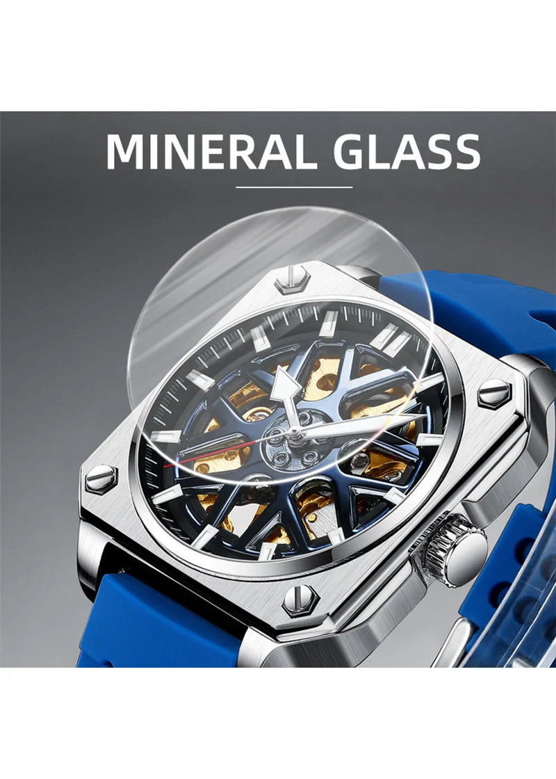 OVERFLY Unique Wheel Dial Automatic Luxury Men's Watch (NOW IN INDIA) BIDEN-0323-Blue