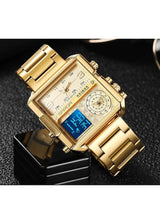 OVERFLY SANDA NOW IN INDIA - Square Dial Men's Analog & Digital Chronograph Watch (GOLD)