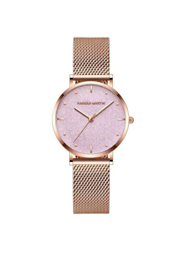 HANNAH MARTIN HM-536 Pink Rose Gold Analog Watch For-Ladies