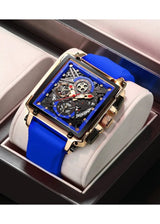OVERFLY LIGE Mens Watch Analog Chronograph Square Dial wrist Watch for Men