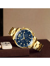 OVERFLY Luxury Chronograph Watch for Men's - MEGALITH NOW IN INDIA (8048-Gold)