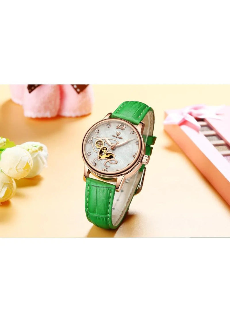 TEVISE Automatic Mechanical Skeleton Luxury Watch For Ladies